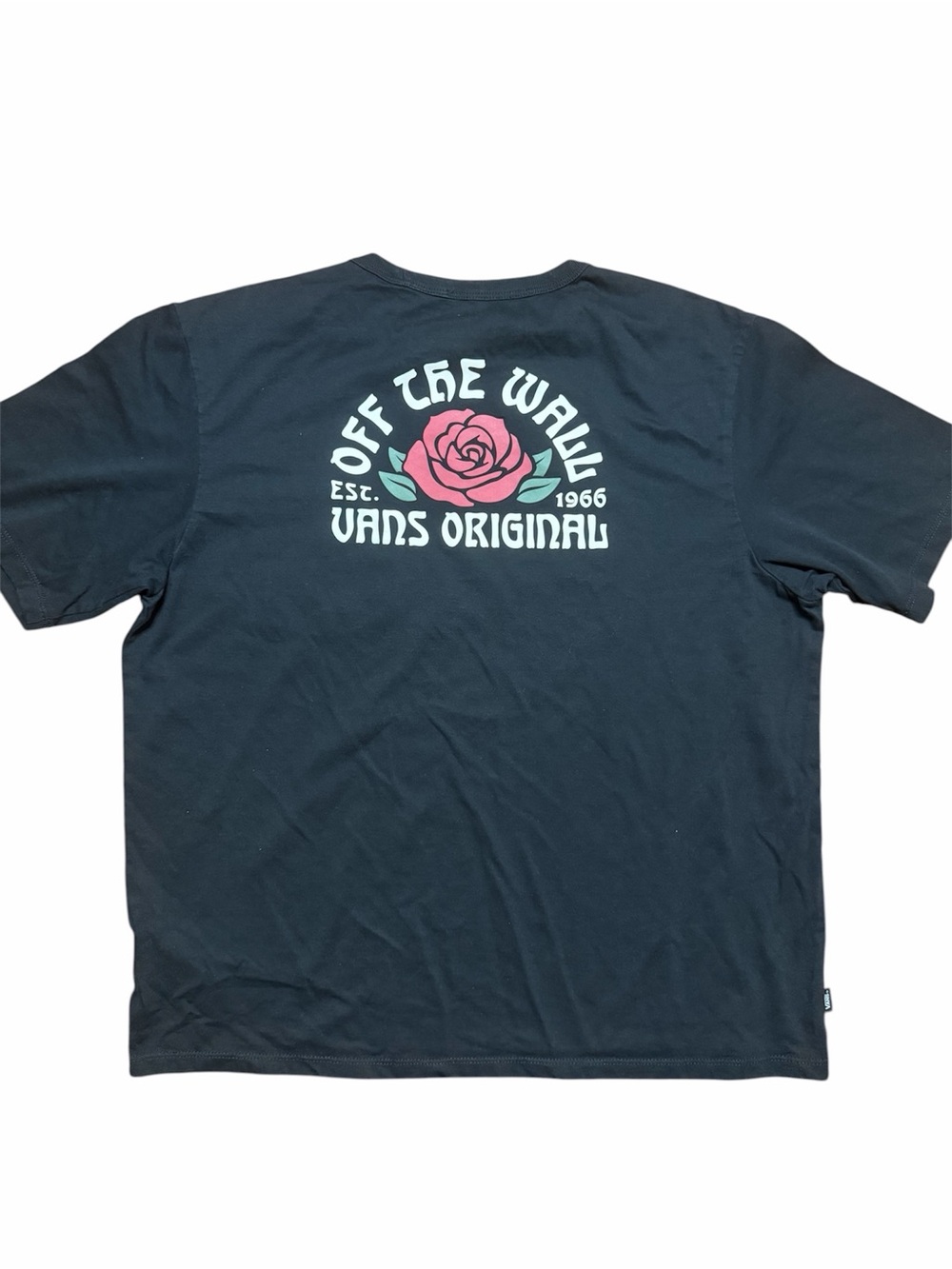 Vans Men's Black 'Off The Wall' Rose Graphic T-Shirt